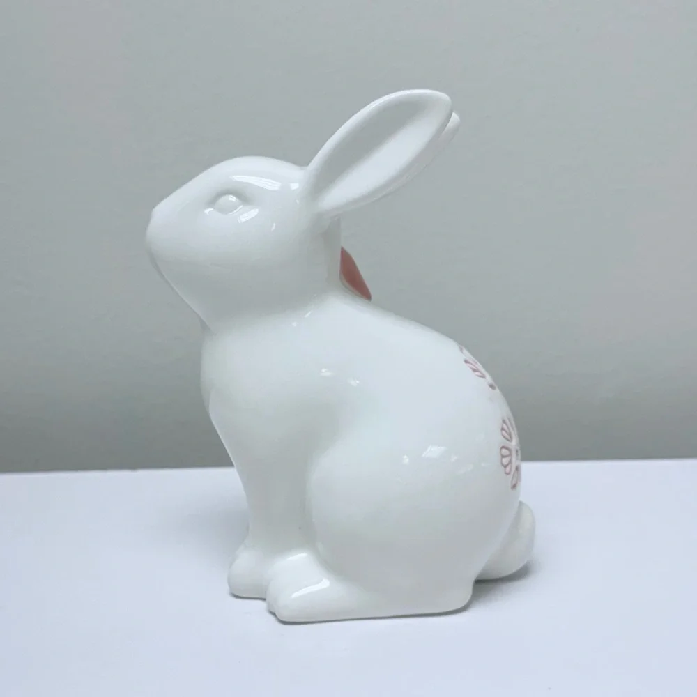 New! Target Bullseye Playground White Ceramic Bunny with Pink Floral & Bow, 2026